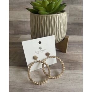 Betsy's Boutique Women's Gold Tone Dangle Hoop Flat Bubble Circle Earrings